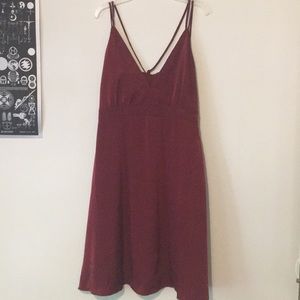 Wine Red Open Back Cocktail Dress